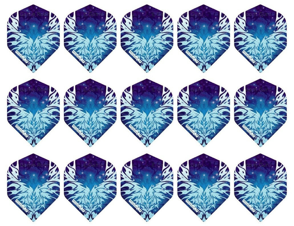 5 New Sets Winmau Mega Standard Dart Flights – Ships w/ Tracking - Blue Ice
