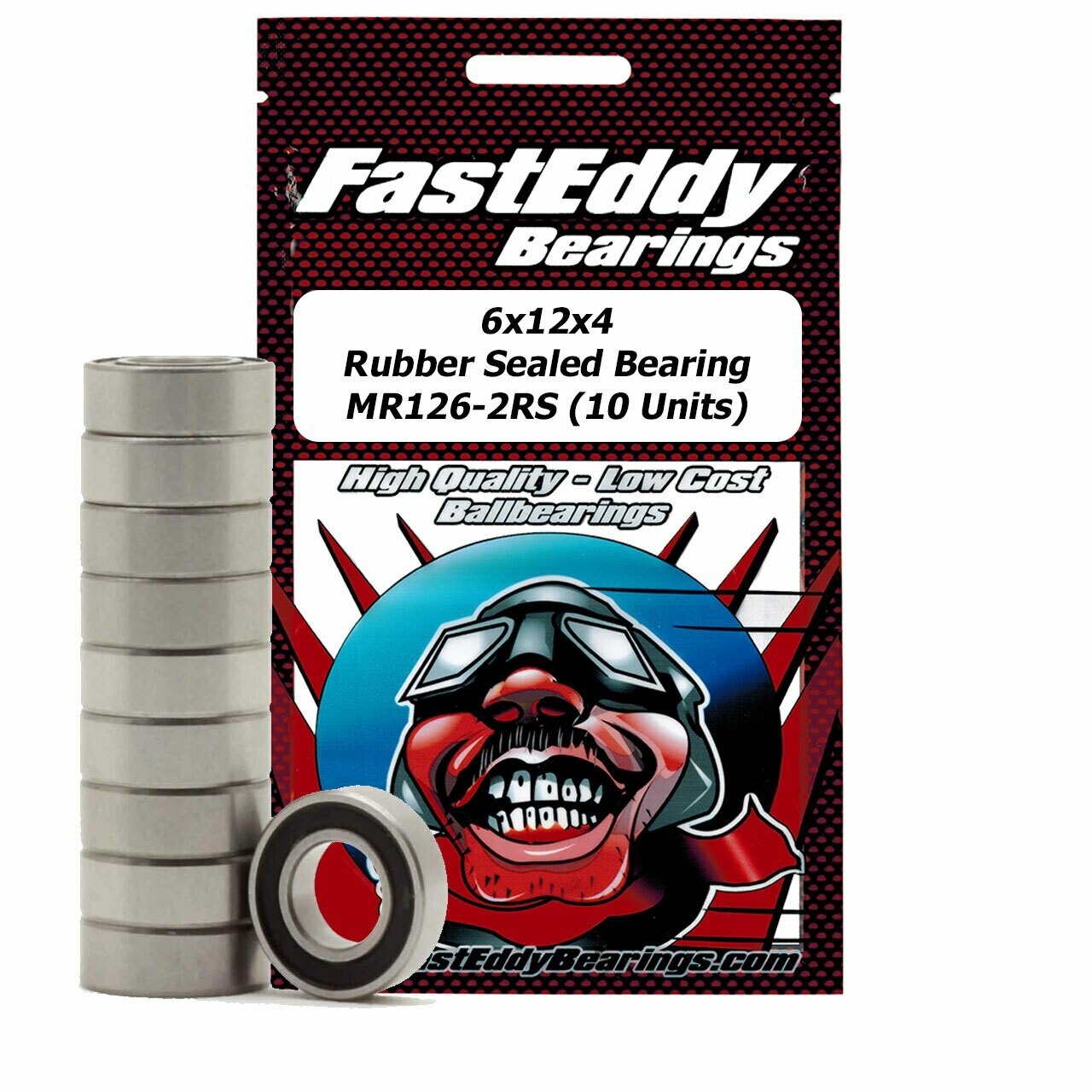 6x12x4 Rubber Sealed Bearing MR126-2RS 10 Units