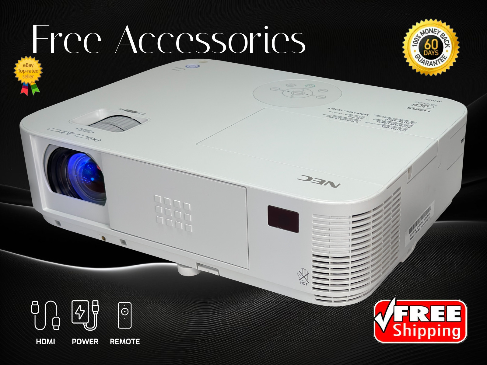 NEC M403X DLP Projector Large Screen up to ~300″ Diagonal 4000 ANSI 4K w/Bundle