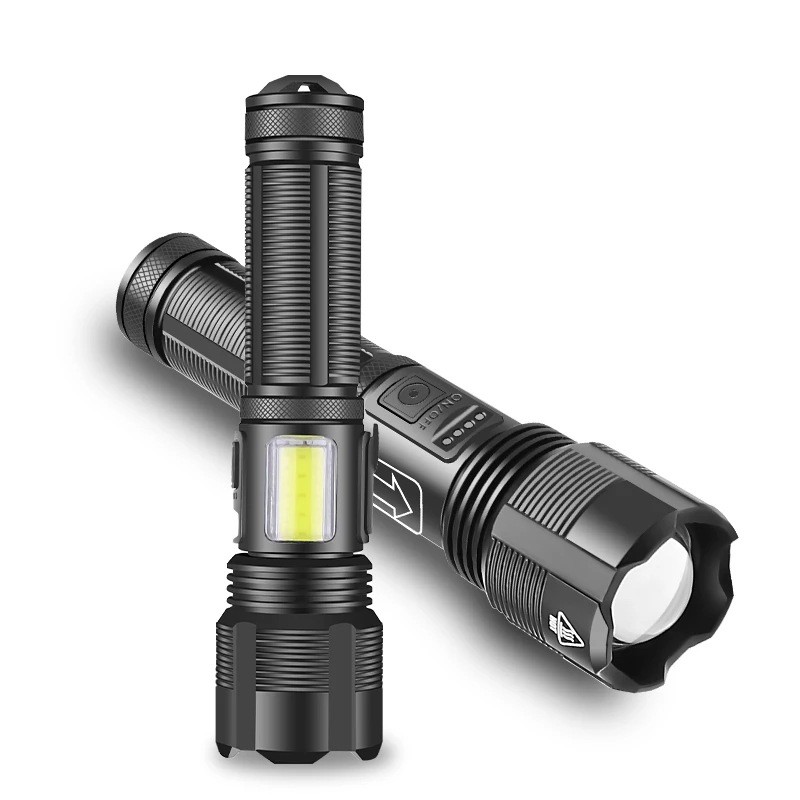 New Super Bright LED Tactical Flashlight USB Rechargeable Zoomable Torch Lamp
