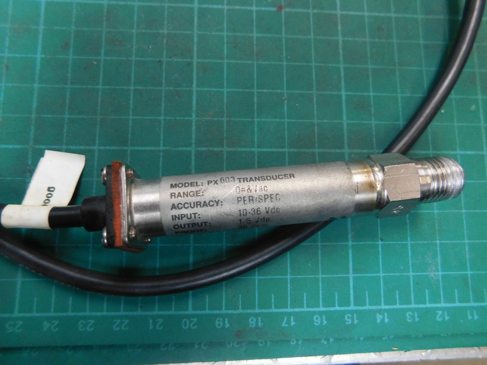 Omega PX603 Pressure Transducer 10-30 VDC Input, 1-5 VDC Output