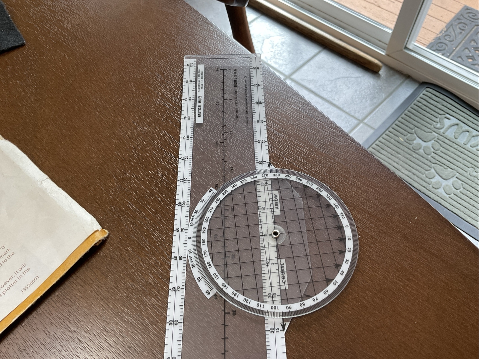 Vintage 1976 Jeppesen PJ-1 Rotating Azimuth Plotter With Original Sleeve