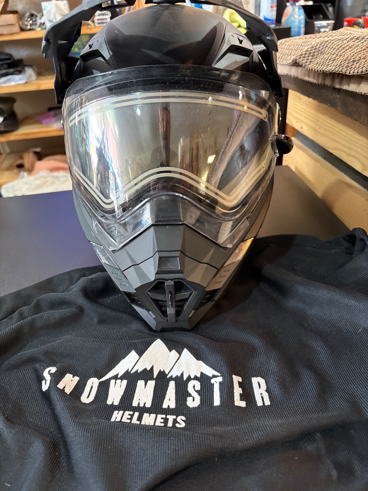 Snow Master TX-27 Black DS Snowmobile Helmet - Medium (57-58cm)