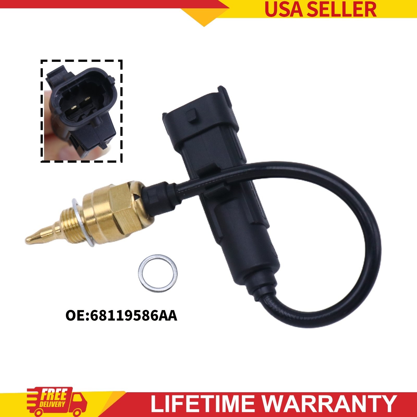 1pc 68088241AA Engine Oil Temperature Sensor for Jeep Renegade Cherokee Compass
