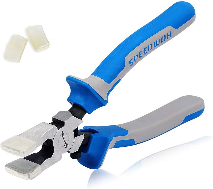 Glass Running Pliers with Rubber Tips for Glass Cutting 8 Inches Key Fob Pliers