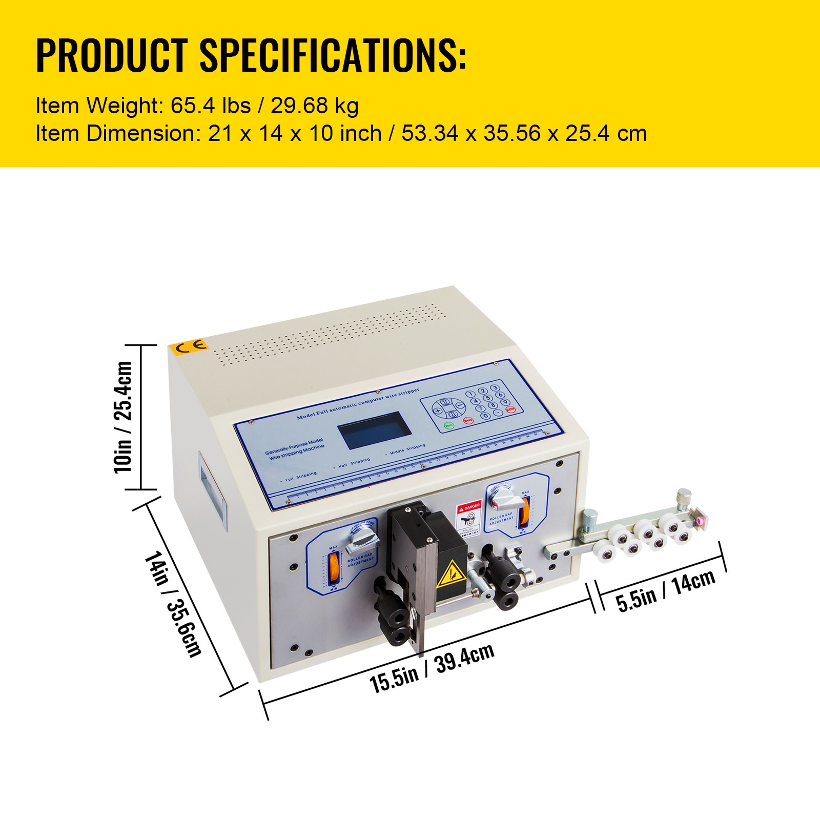 Automatic Computer Wire Stripping Machine Stripper 0.1-4.5mm² CE Cutting Peeling