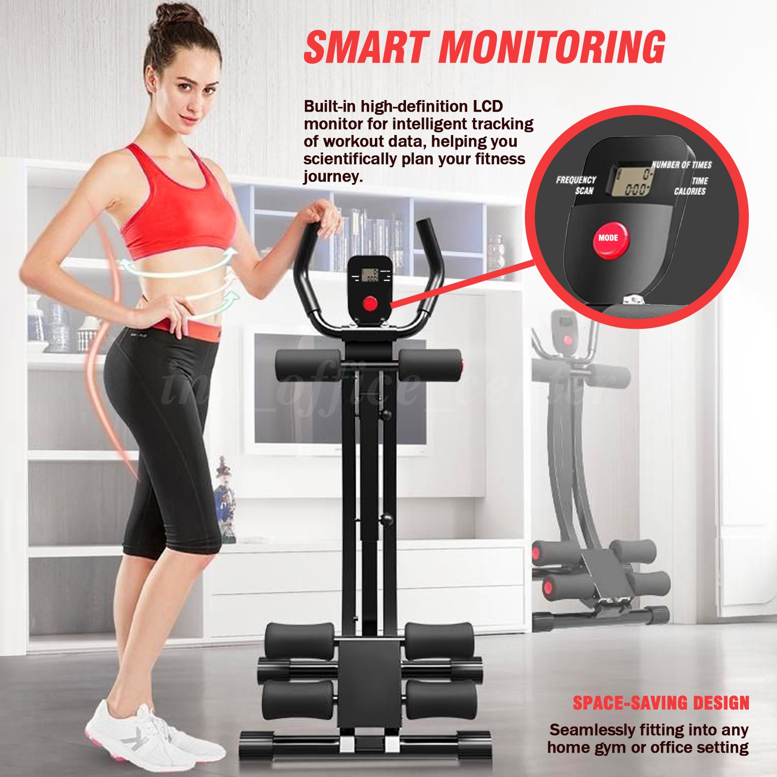 Adjustable Height Single Track Abdominal Trainer Foldable 440lbs Capacity