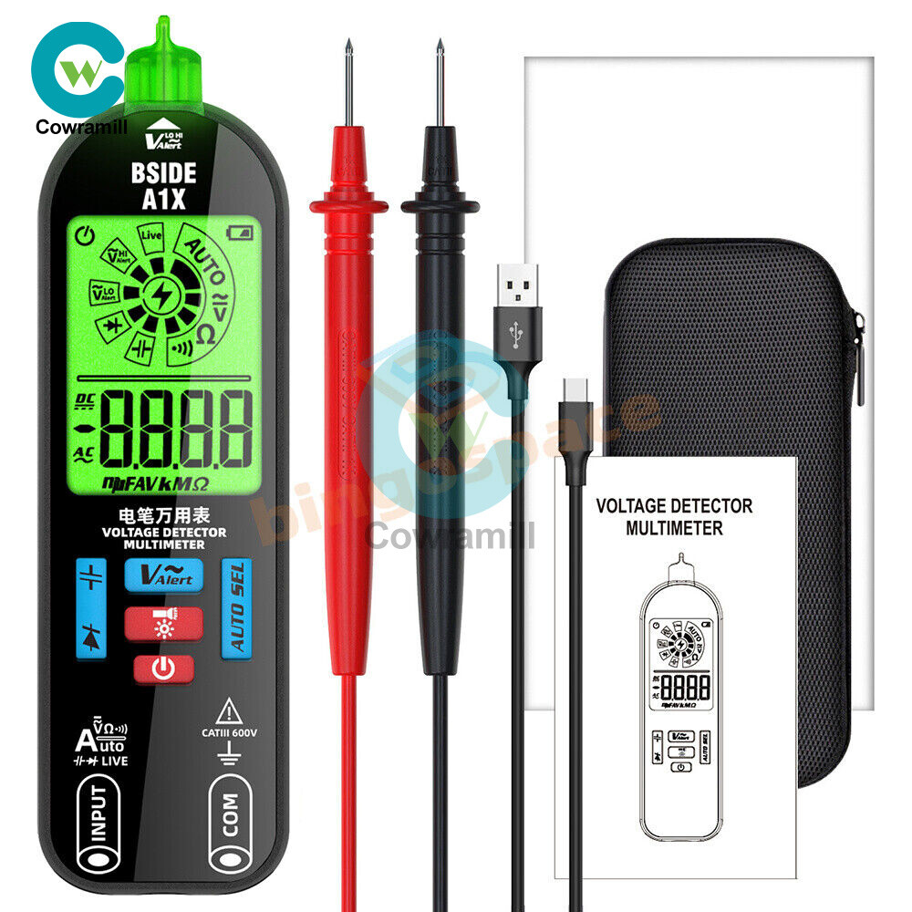 BSIDE A1X Digital Multimeter Voltage Tester Detector DC/ACVoltage Resistance US