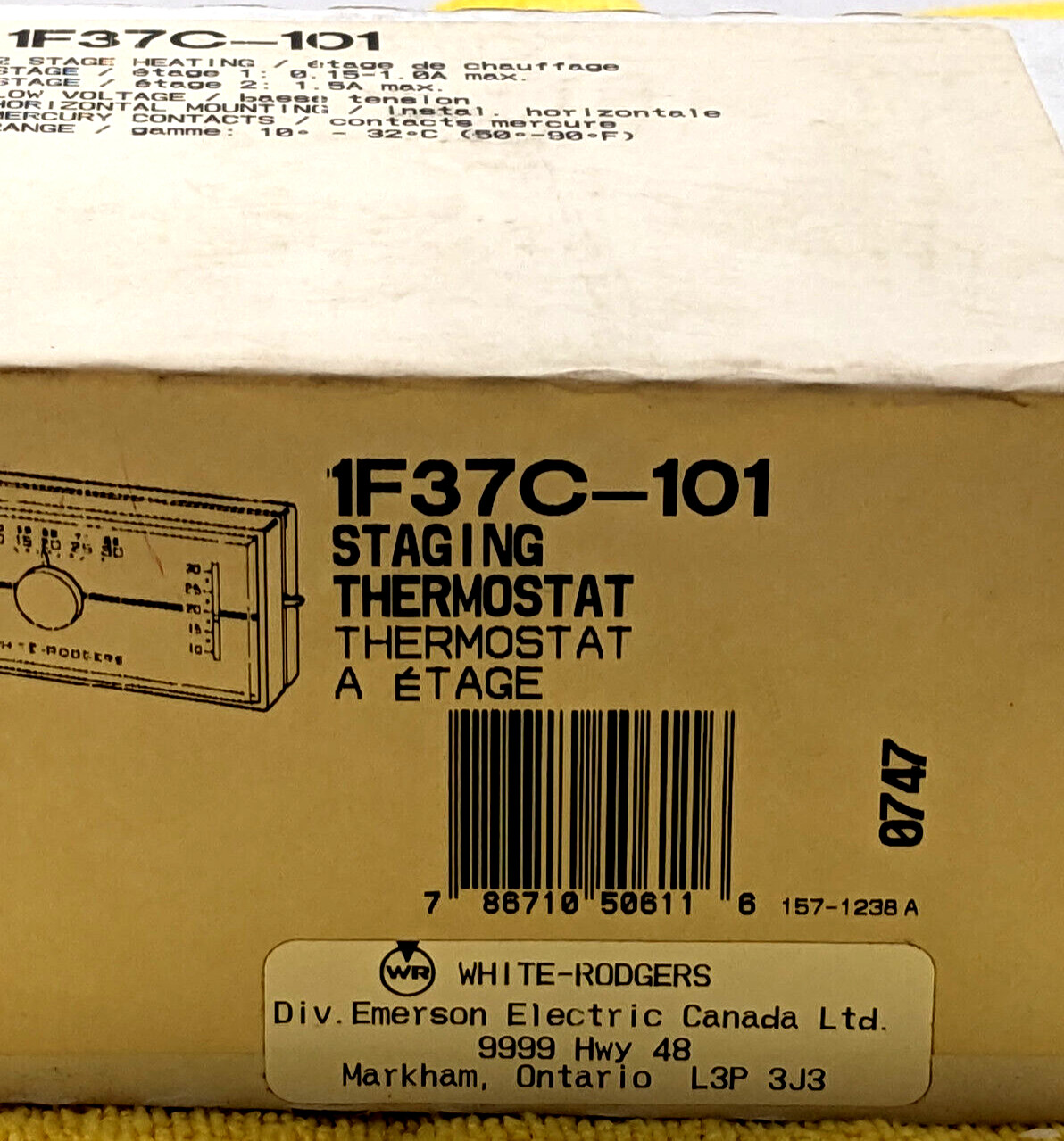 1F37C-101 WHITE RODGERS STAGING THERMOSTAT