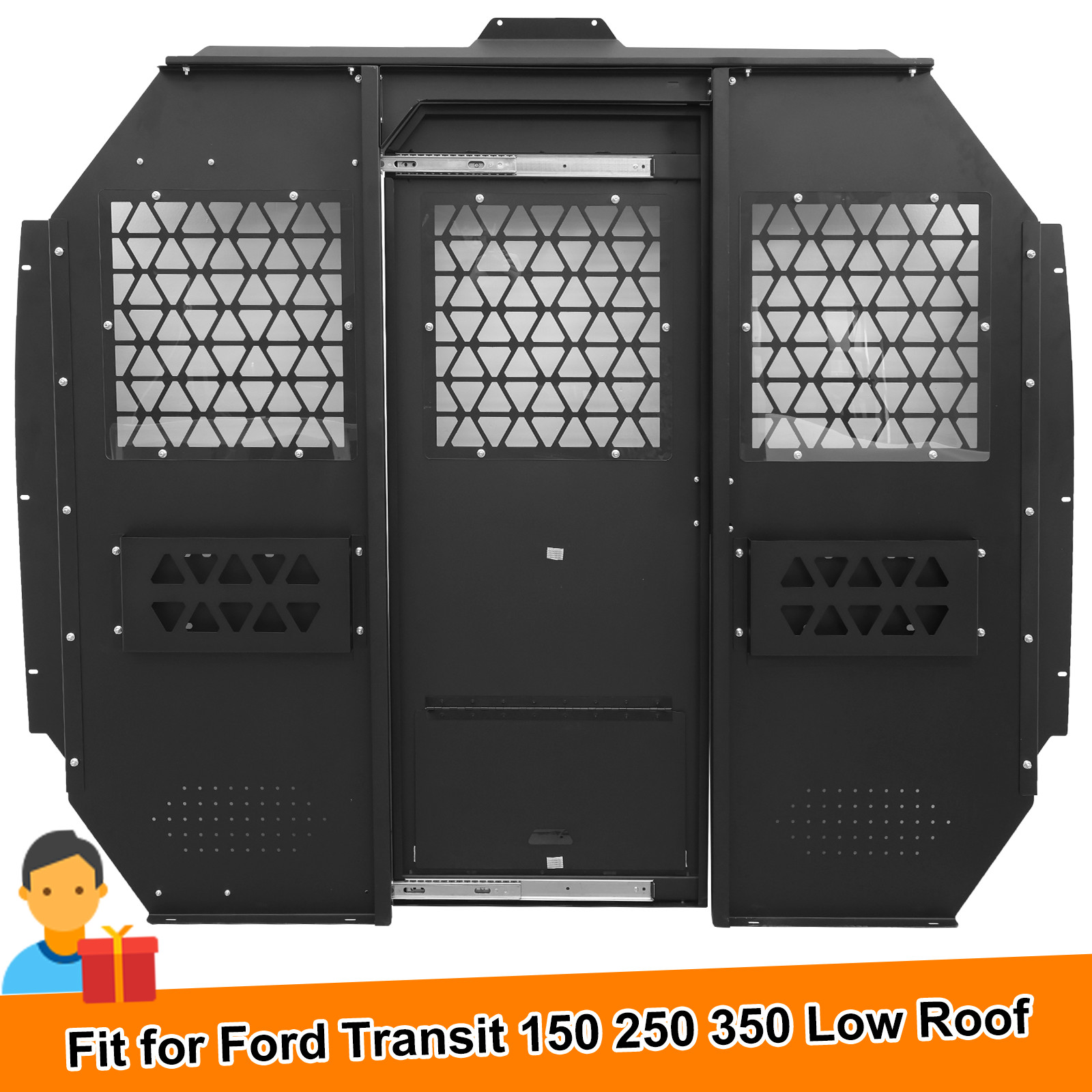 Van Safety Partition, Bulkhead, Divider for Ford Transit 150 250 350 Low Roof