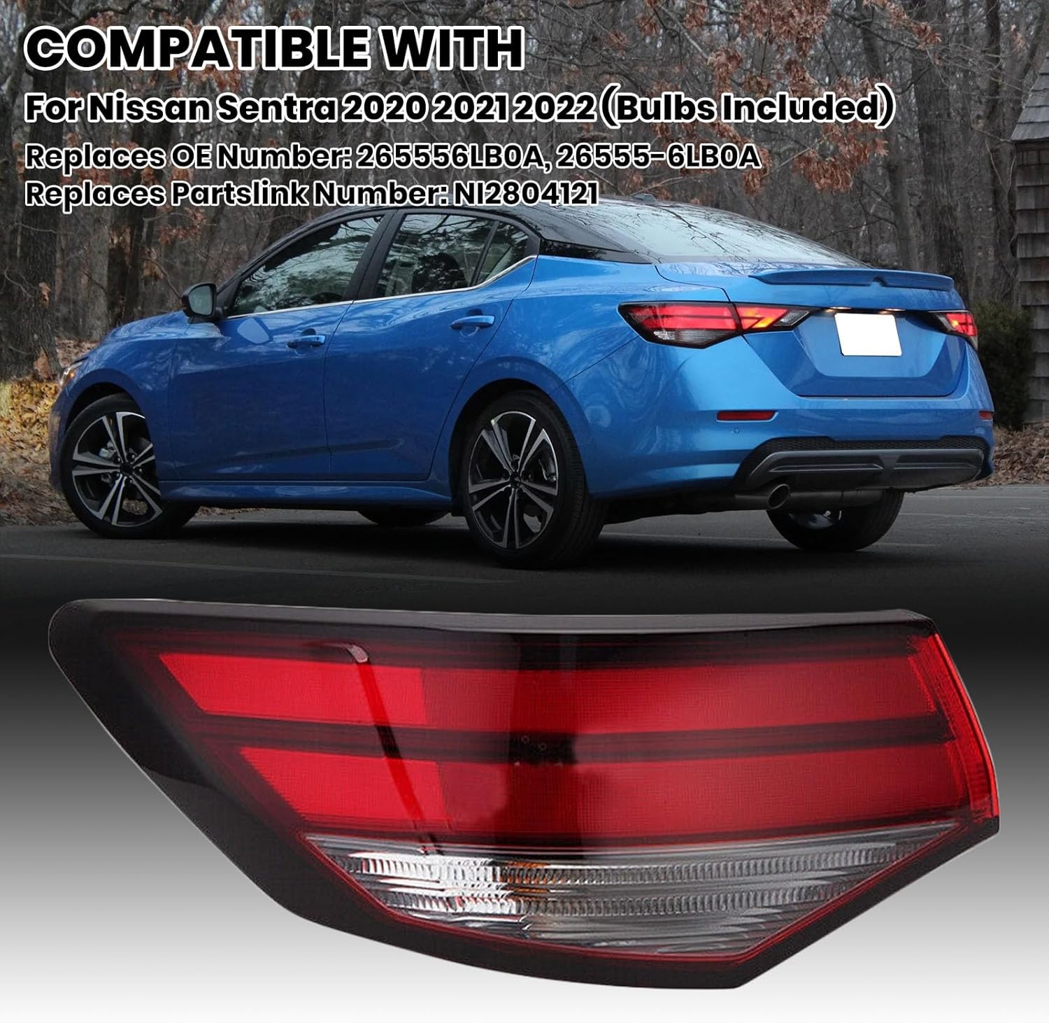 Halogen Tail Light Left Driver Side for Nissan Sentra 2020