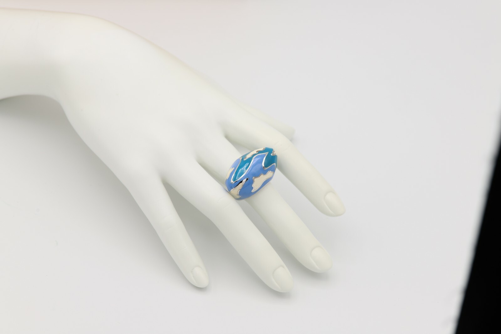 ARTIST RING SILVER 925 ITALY MADE INSPIRED BY FAMOUS ARTIST ENAMEL RING SIZE 7