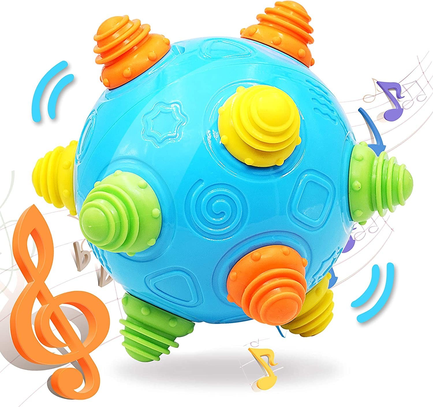 Bumble Ball for Babies,Crawling Sensory Toys for Toddlers,Baby Music Shake Pr...