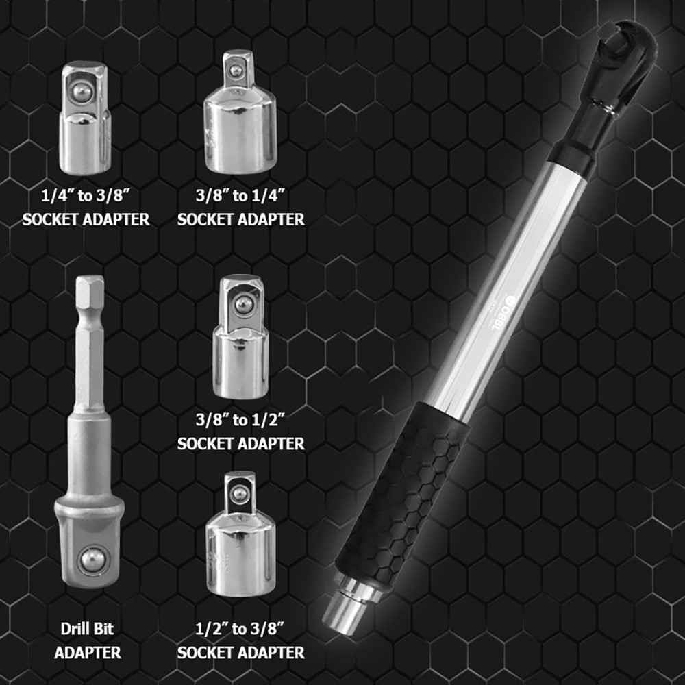 1/2" Offset Extension Wrench Impact Ratchet Extender for Electric Drill Adapter