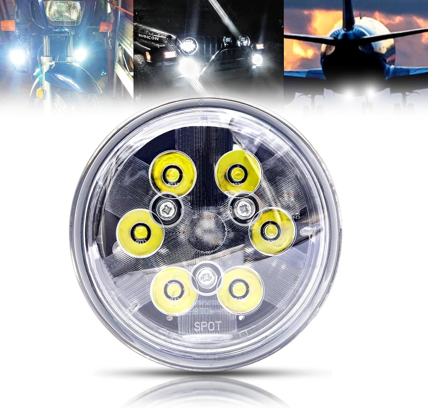 LED PAR36 Aviation Grade Aircraft Landing Light 4-1/2" 115mm DC 12V 6000 Lumens