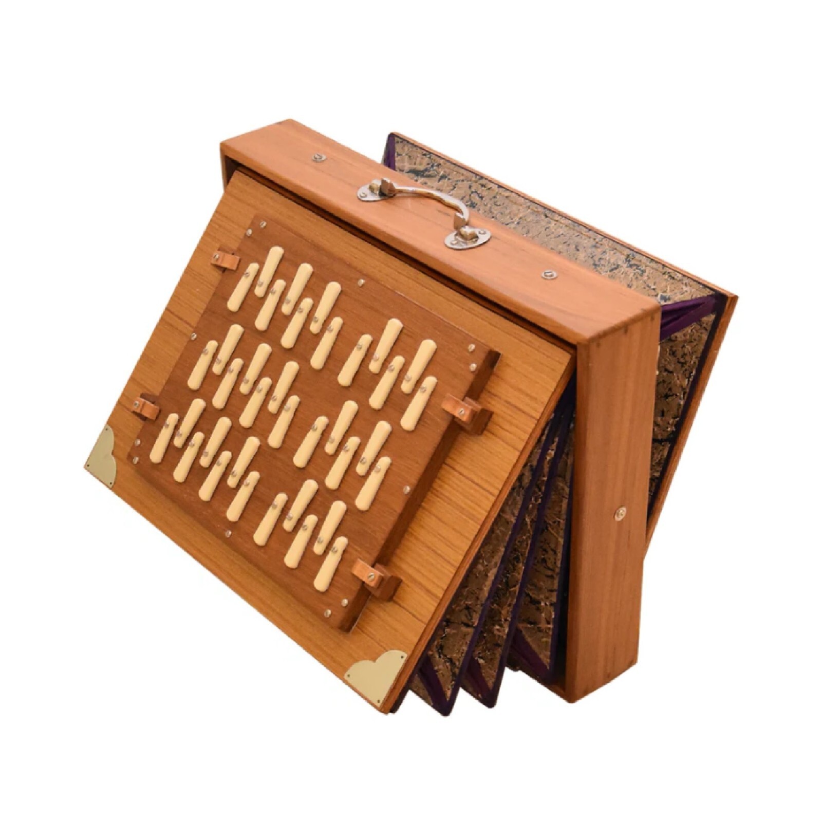 Professional MKS Large 3 Octave Shruti Box , Solid Teak Wood, Natural Finish