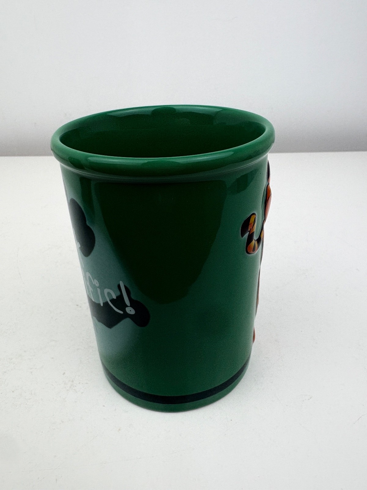 Disney Store Tigger Mug Just Tiggerific 3D Tigger Oversized Green Ceramic Mug