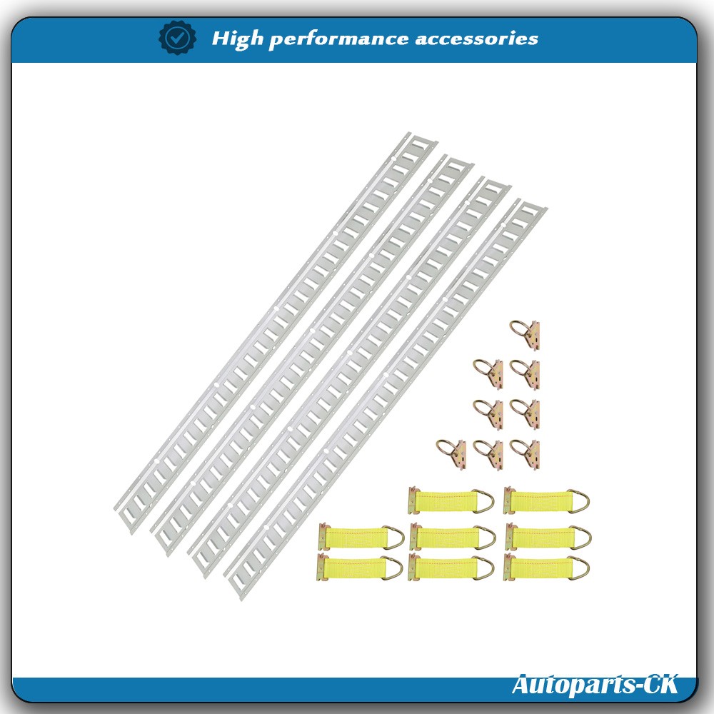 5' E Track Rails 8 O Rings 4 Galvanized Horizontal New 8 Rope Tie Offs