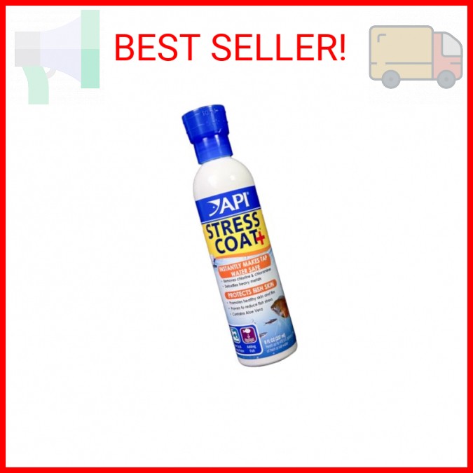 API STRESS COAT Aquarium Water Conditioner 8-Ounce Bottle