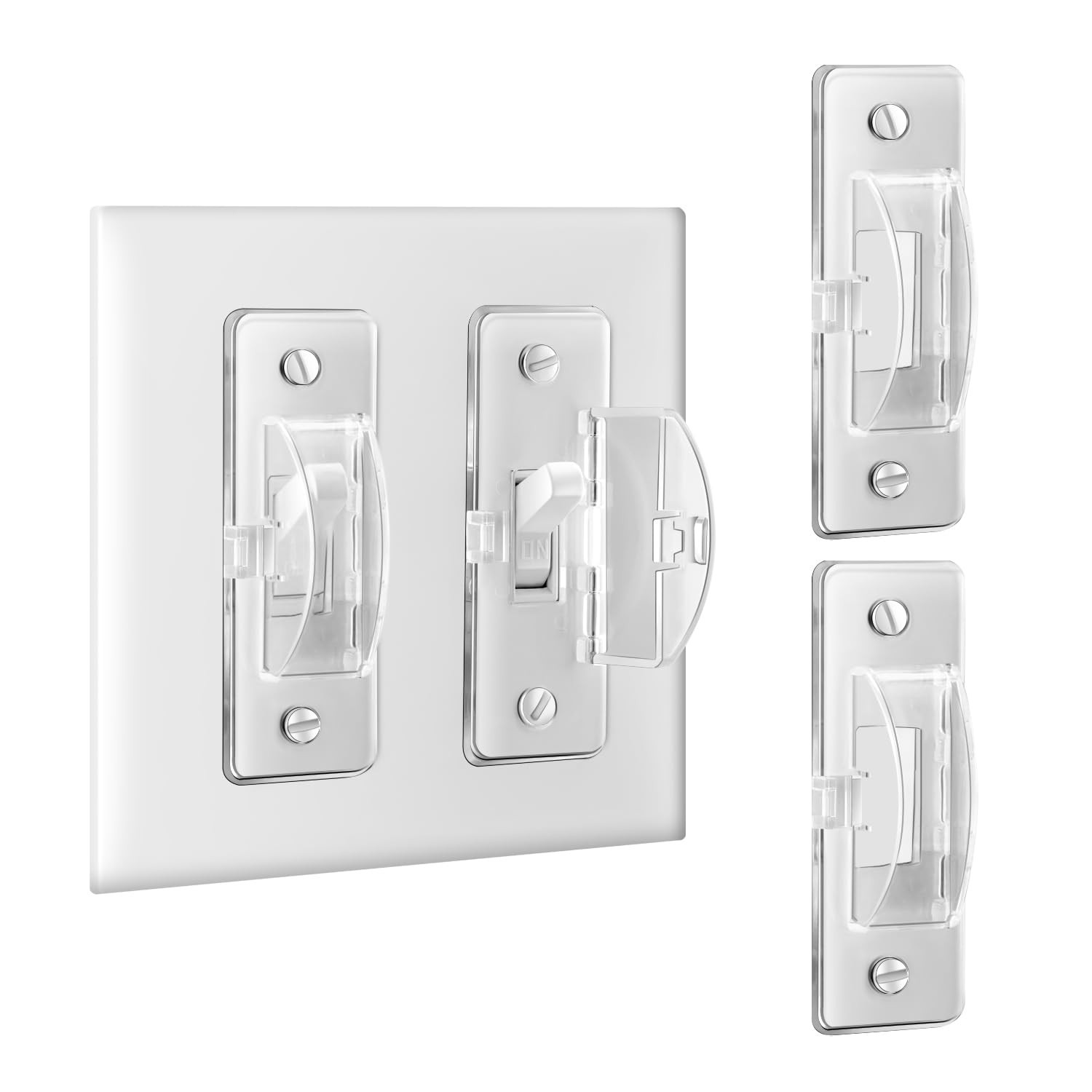 Roxiuc 2 Pack Clear Light Switch Guard - Child Proof, Double Buckle, Dimmer C...