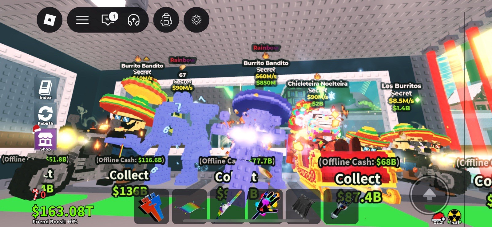2 FULL FLOORS OF BRAINROTS 50M To 120M/S (20 In Total) - STEAL A BRAINROT