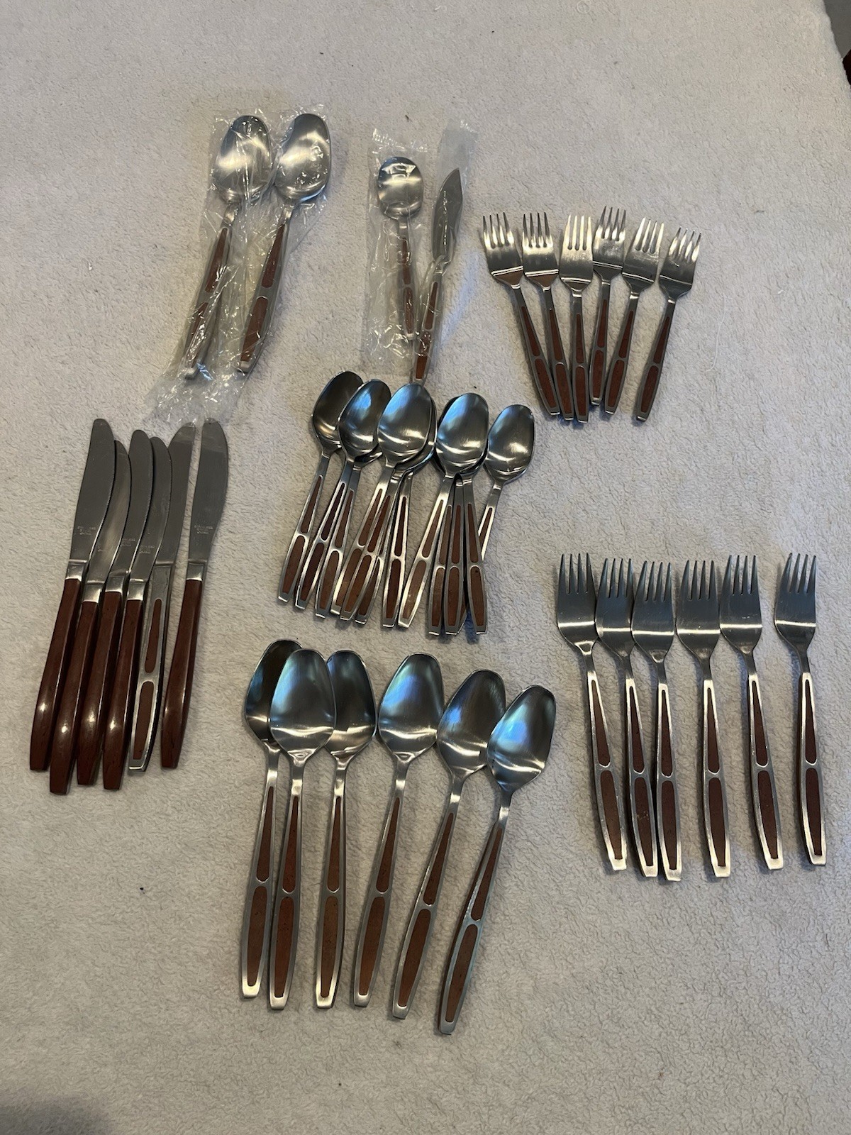MCM Playhouse Scandi Pattern Flatware 38 Piece Lot Stainless Steel Japan