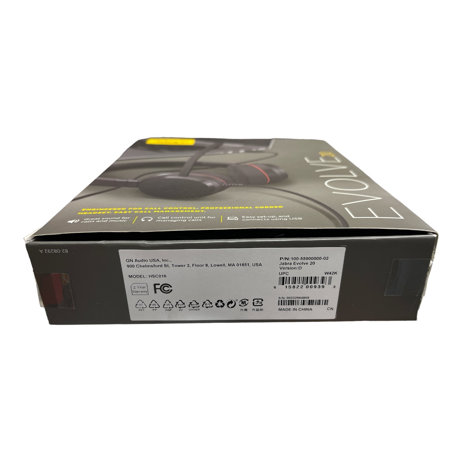 JABRA EVOLVE 20 PROFESSIONAL CORDED HEADSET NEW/UNUSED SURPLUS