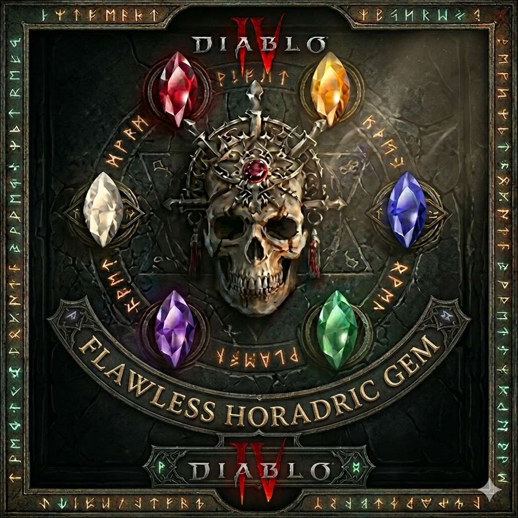DIABLO 4🎃SEASONAL 14💥ALL FLAWLESS HORADRIC GEM