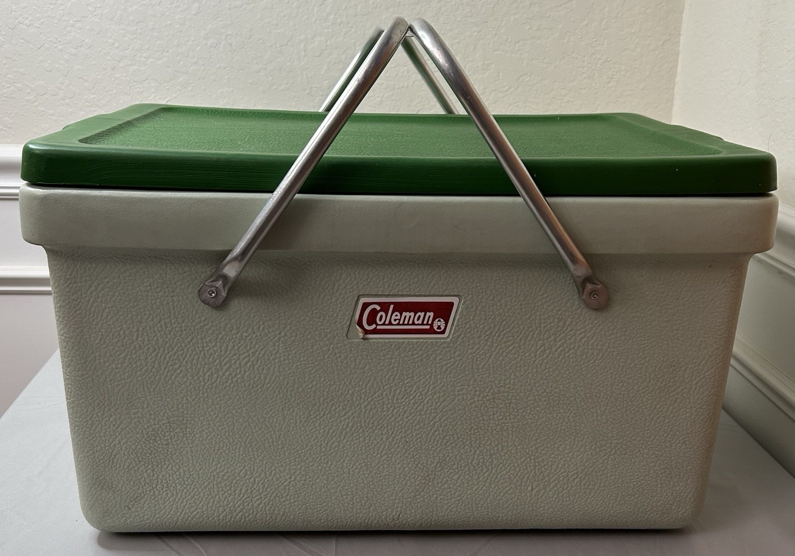 70's Vintage 22" x 13" x 12" Coleman Cooler With Picnic Style Metal Handles