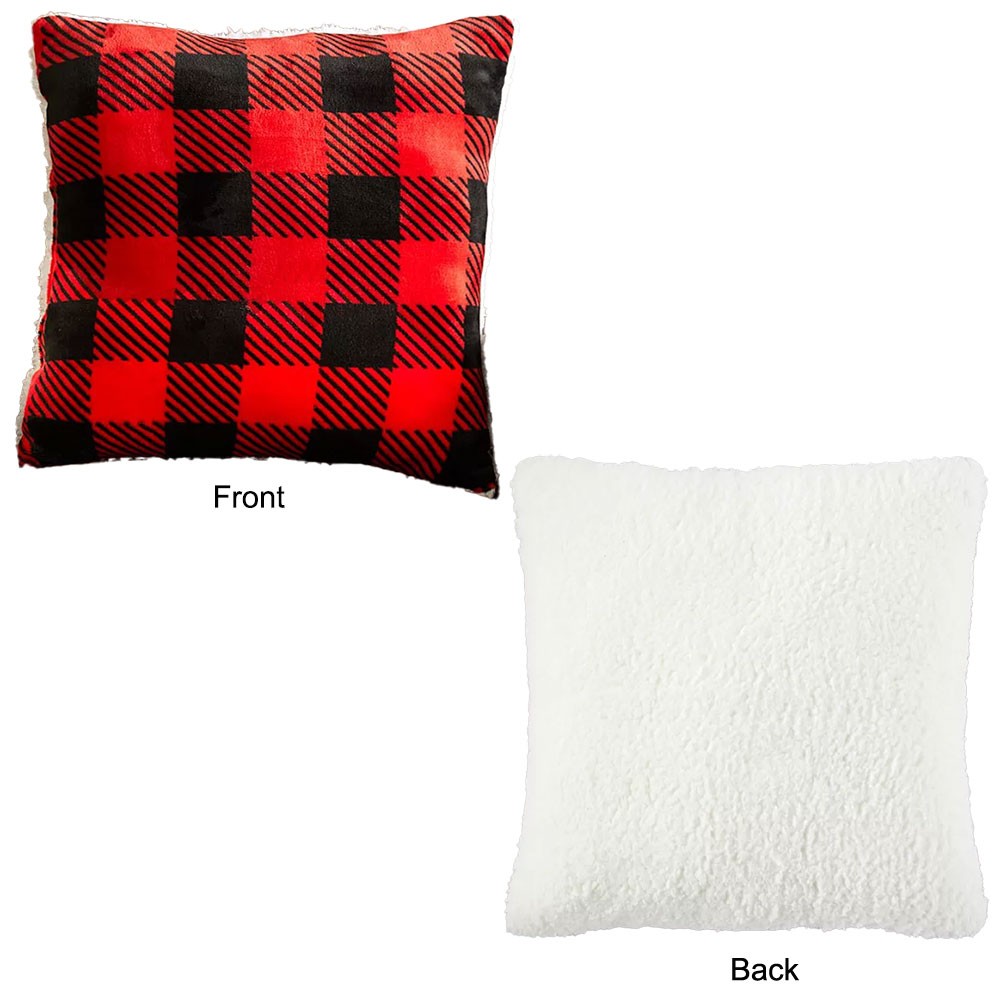 The Lakeside Collection Buffalo Check Pillow Black/Red, 16"x16"x5"H