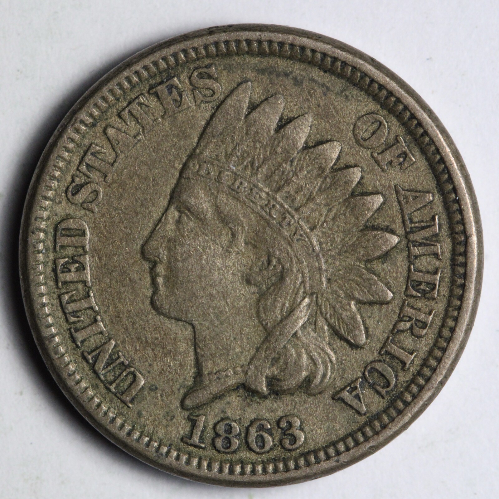 1863 Indian Head Cent Penny XF+ E115 UWET