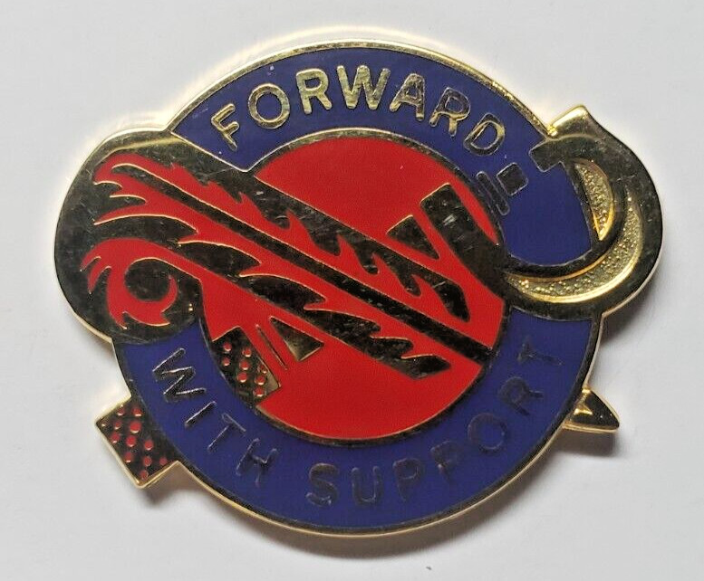 US Army 194th Support Maintenance Bn crest DUI badge V-21 clutchback c/b IH387