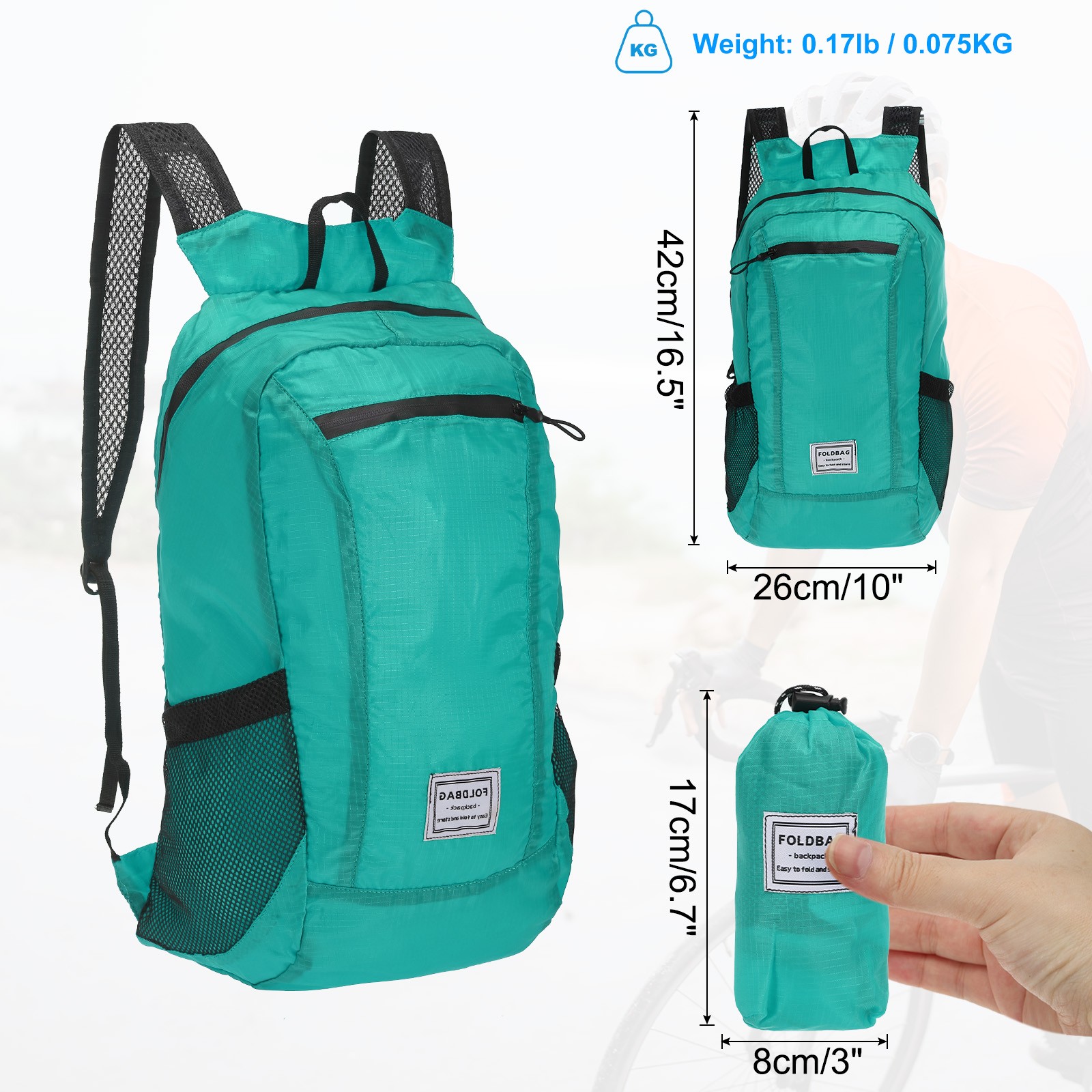 Hiking Backpack Lightweight Portable Backpack for Hiking Camping Lake Blue
