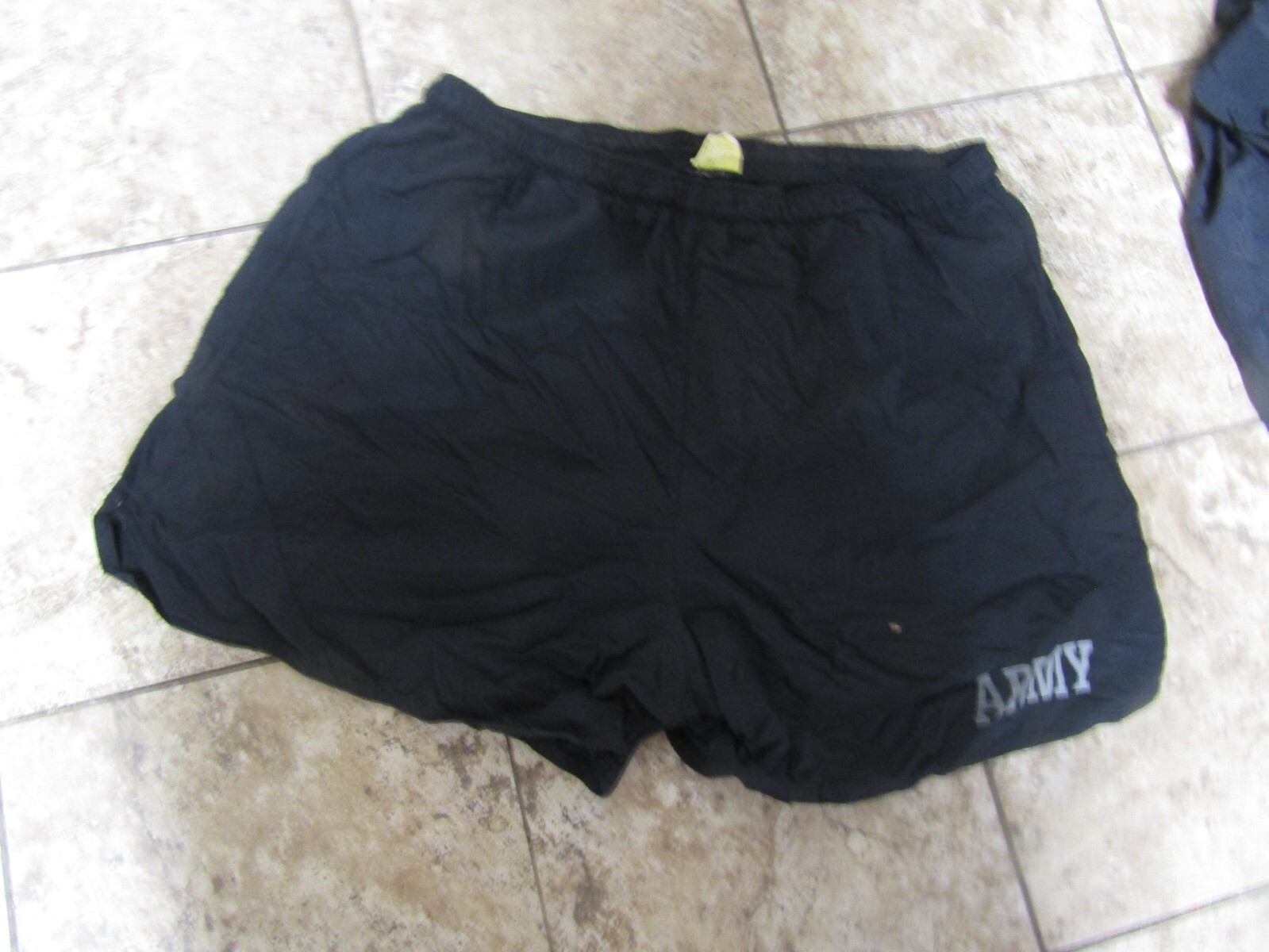 US ARMY MILITARY PHYSICAL FITNESS SHORTS APFU BLACK GRAY LETTERS EXTRA LARGE