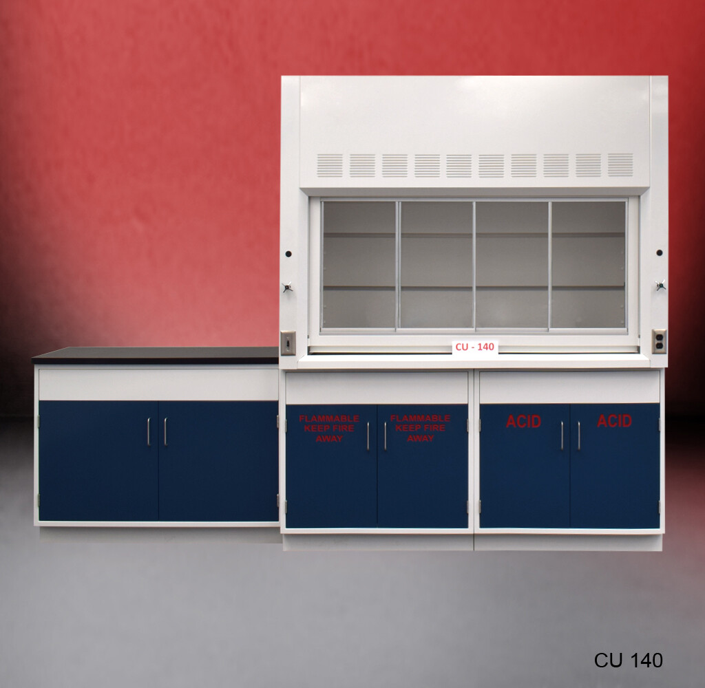 6' Fume Hood w/ Flammable & ACID Storage &4' Laboratory Sink Cabinet / E2-546