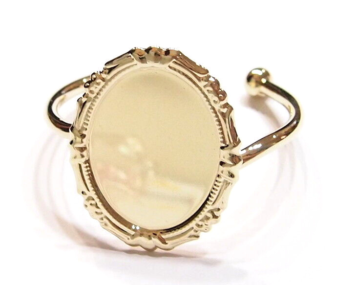 40x30mm Shiny Gold Plated Victorian Art Deco Cuff Bracelet Setting 4 Cabochons