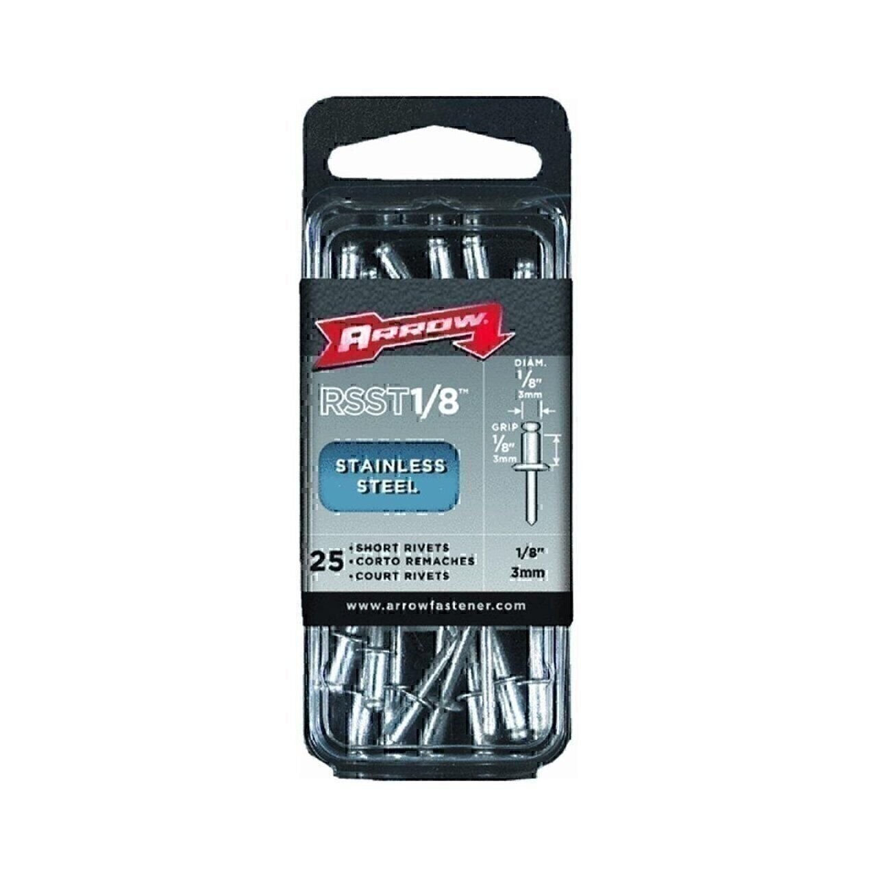 Arrow Fastener Rmst1/8 Rivet Med Ss 20Pk