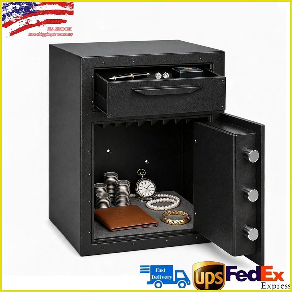 2.6 Cubic Feet Safe Box Steel Fireproof Digital Keypad Lock Home Cash Security