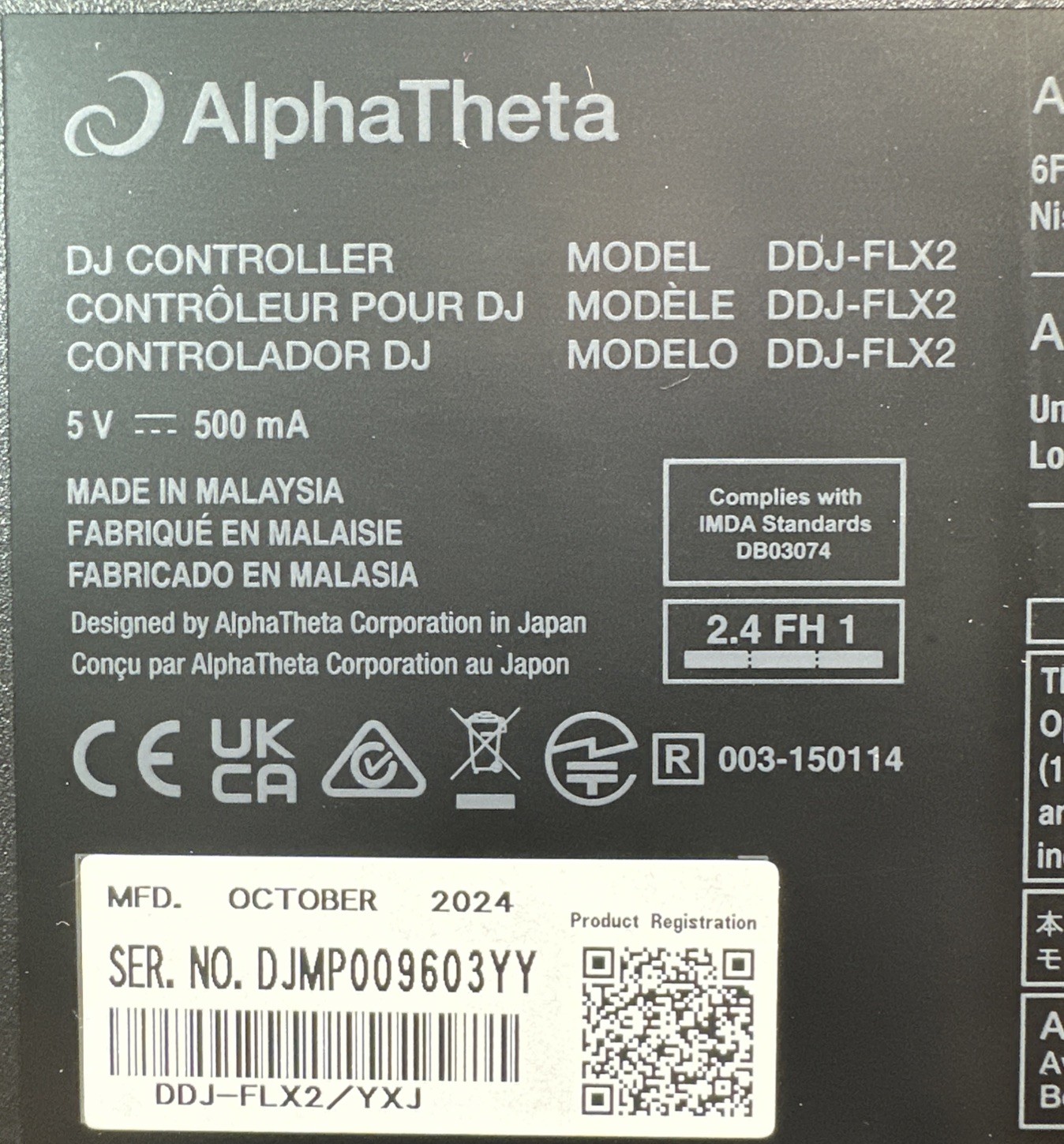Alpha Theta DDJ-FLX2 Compact 2-Channel Serato DJ Controller / READ