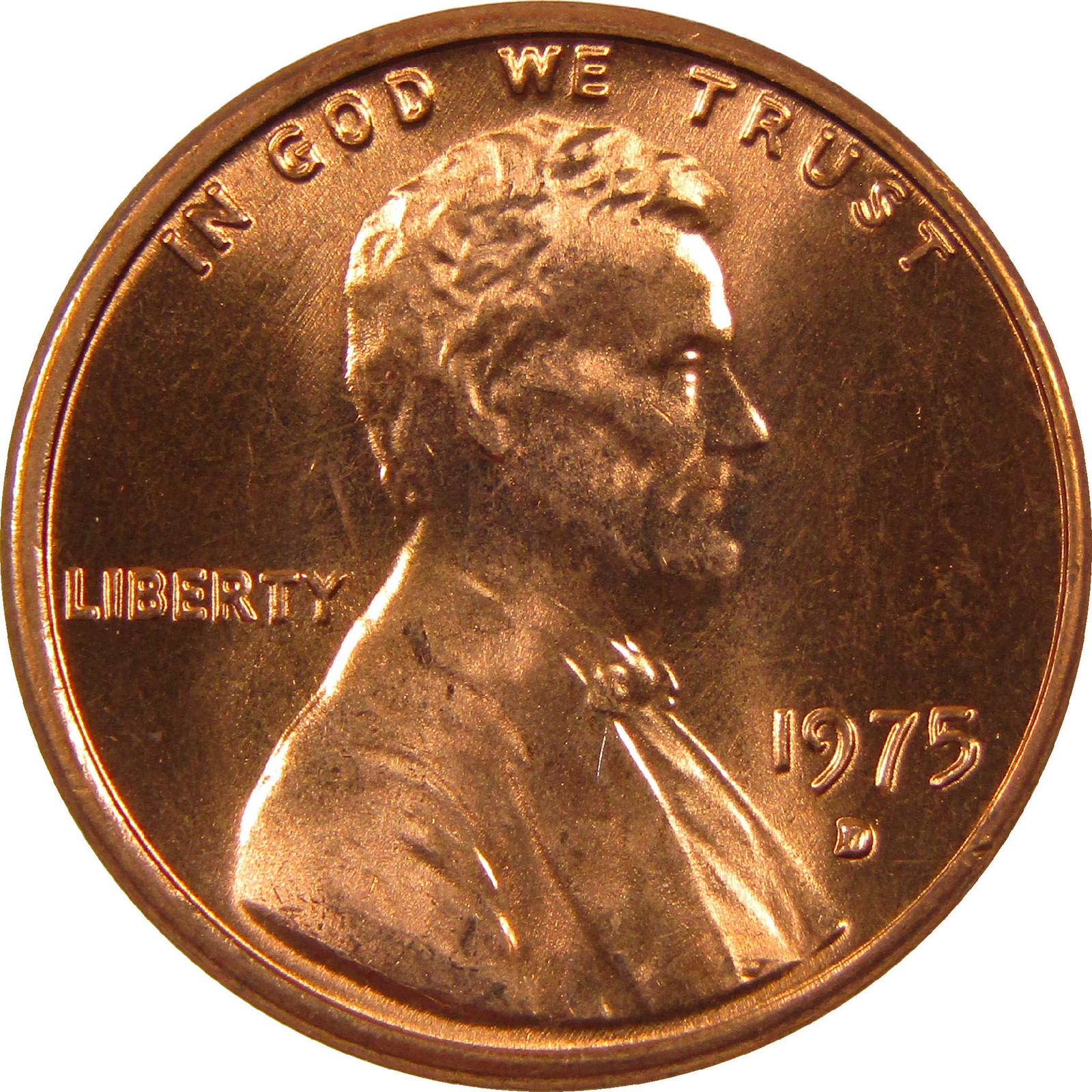 1975 D Lincoln Memorial Cent BU Uncirculated Penny 1c Coin