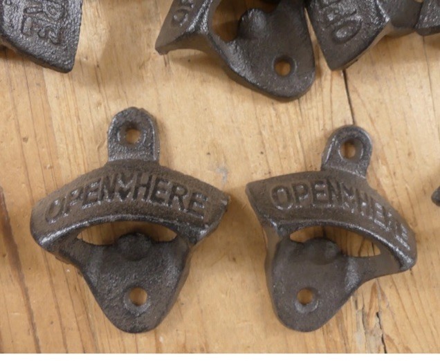 17 Cast Iron Open Here Wall Mounted Bottle Openers Rustic Beer Pop Bar Kitchen