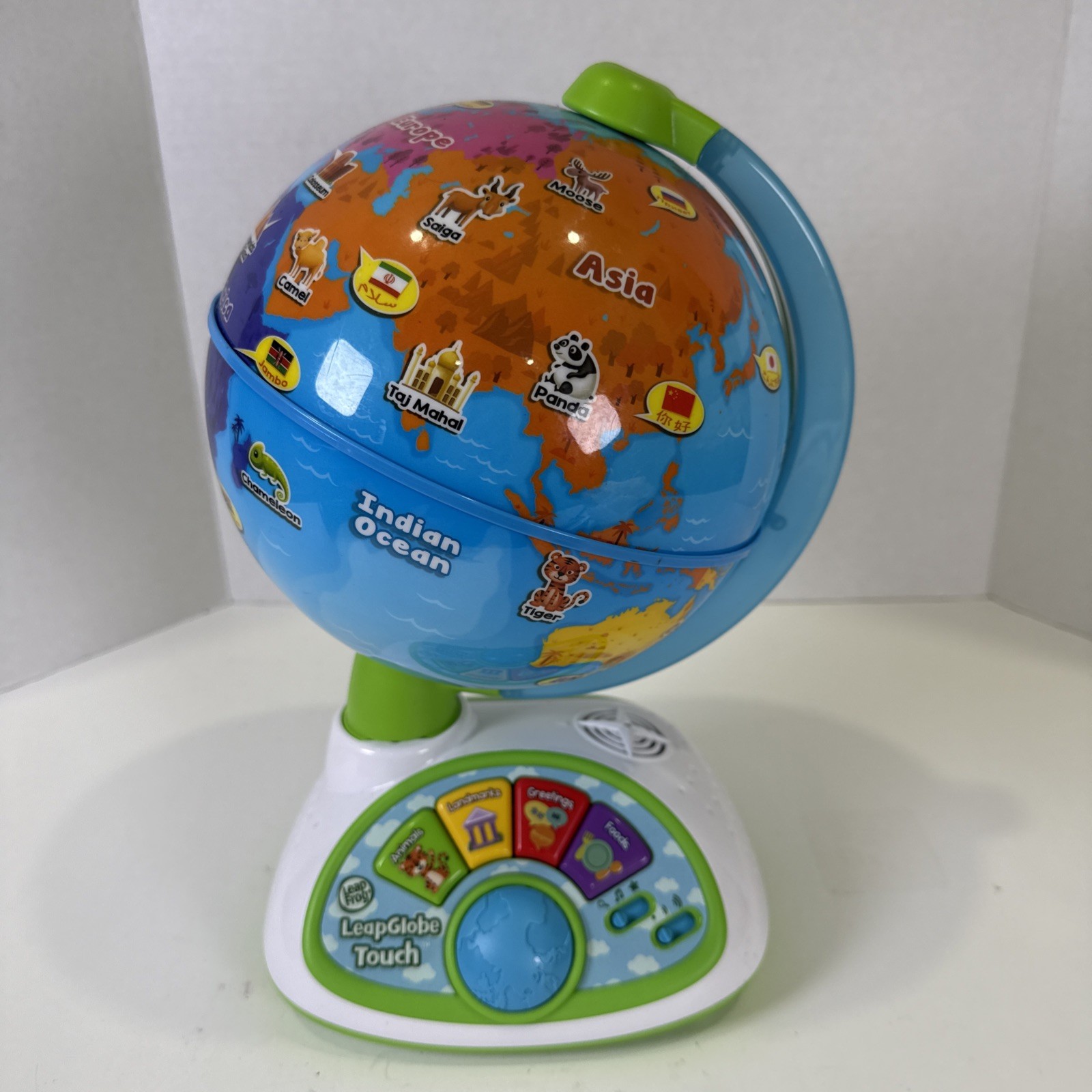 Leap Frog LeapGlobe Light-Up and Touch Interactive Electronic Globe Kids Works!
