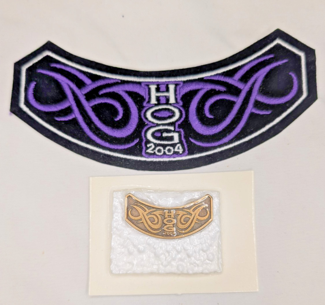 Harley Davidson 2004 HOG Patch & Pin Owners Group NEW Purple Tribal design