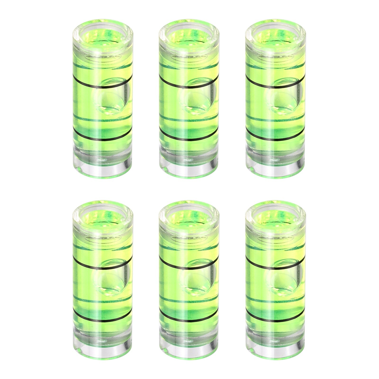 6Pcs, 20x8mm Small Cylindrical Bubble Level Vials Levels Measuring Tools