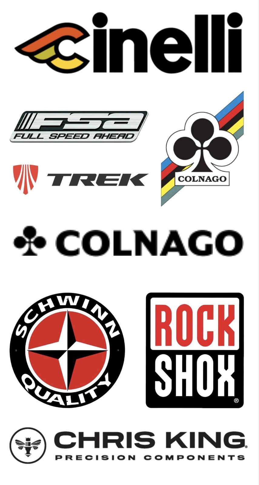Cycling Brand Stickers 4x7” Sheet #1 | Personalize Bike/Bottle/Toolbox (8 Count)
