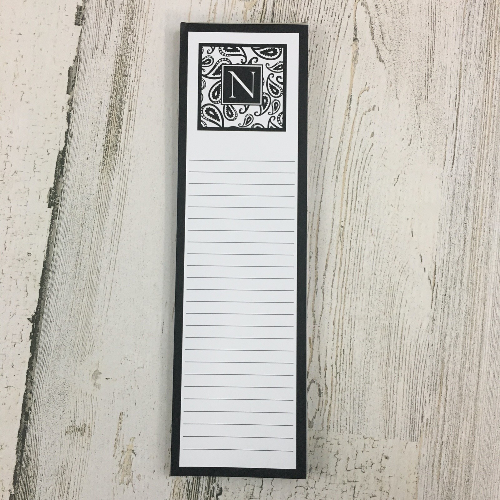N Initial Shopping List Notepad Magnetic Fridge Wellspring Gift Made in USA