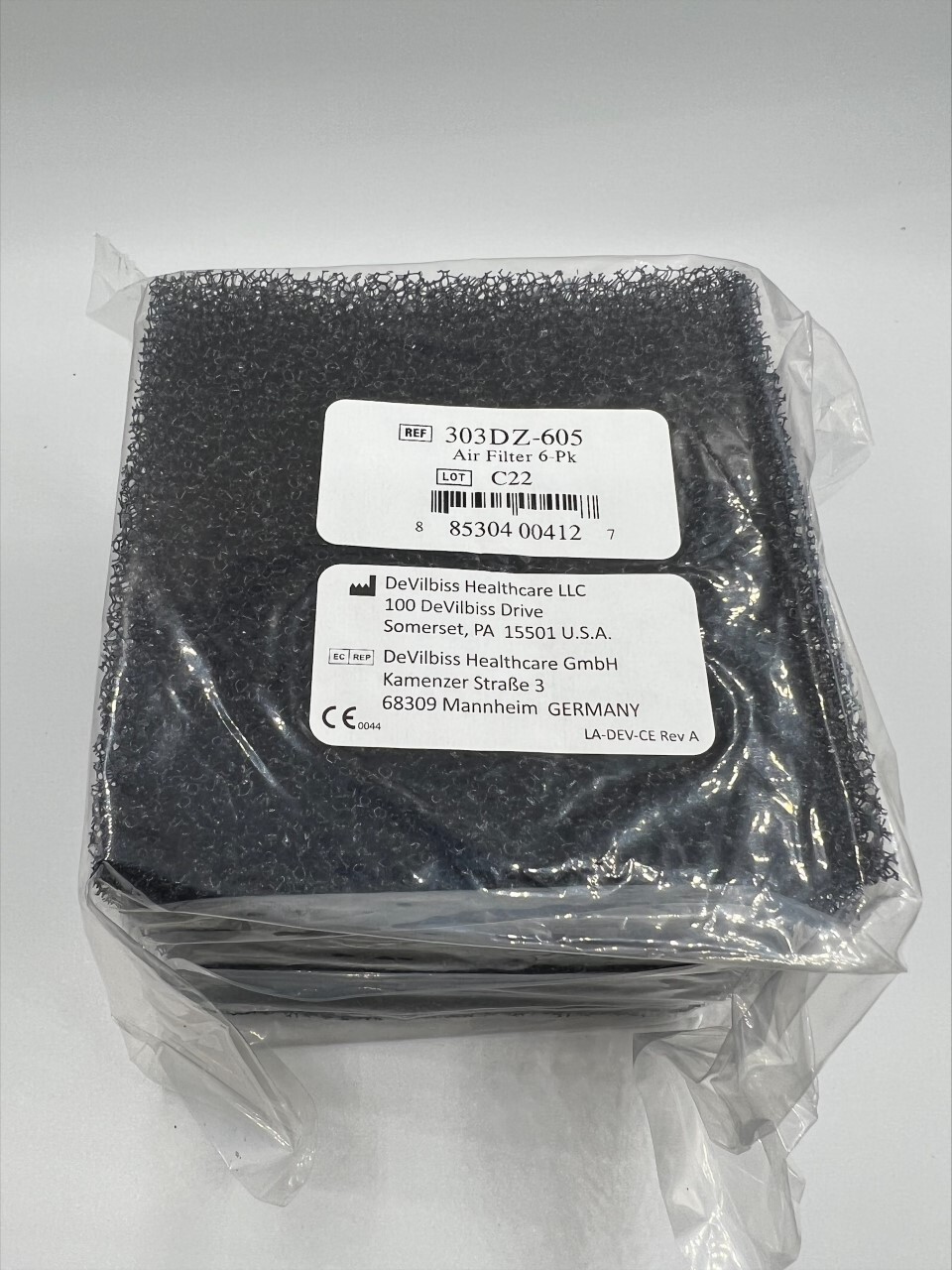DEVILBISS FOAM FILTER 525 AND 1025 CONCENTRATORS 303DZ-605  PACK Of 6