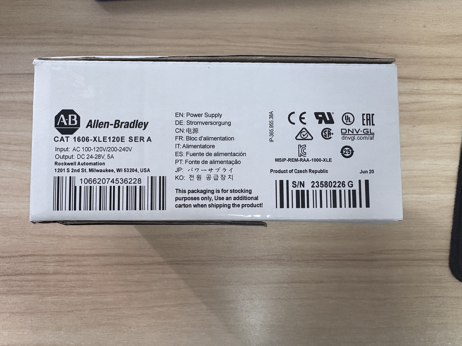 1pc New Allen-Bradley 1606-XLE120E Power Supply 120W 24VDC 5A 1606XLE120E