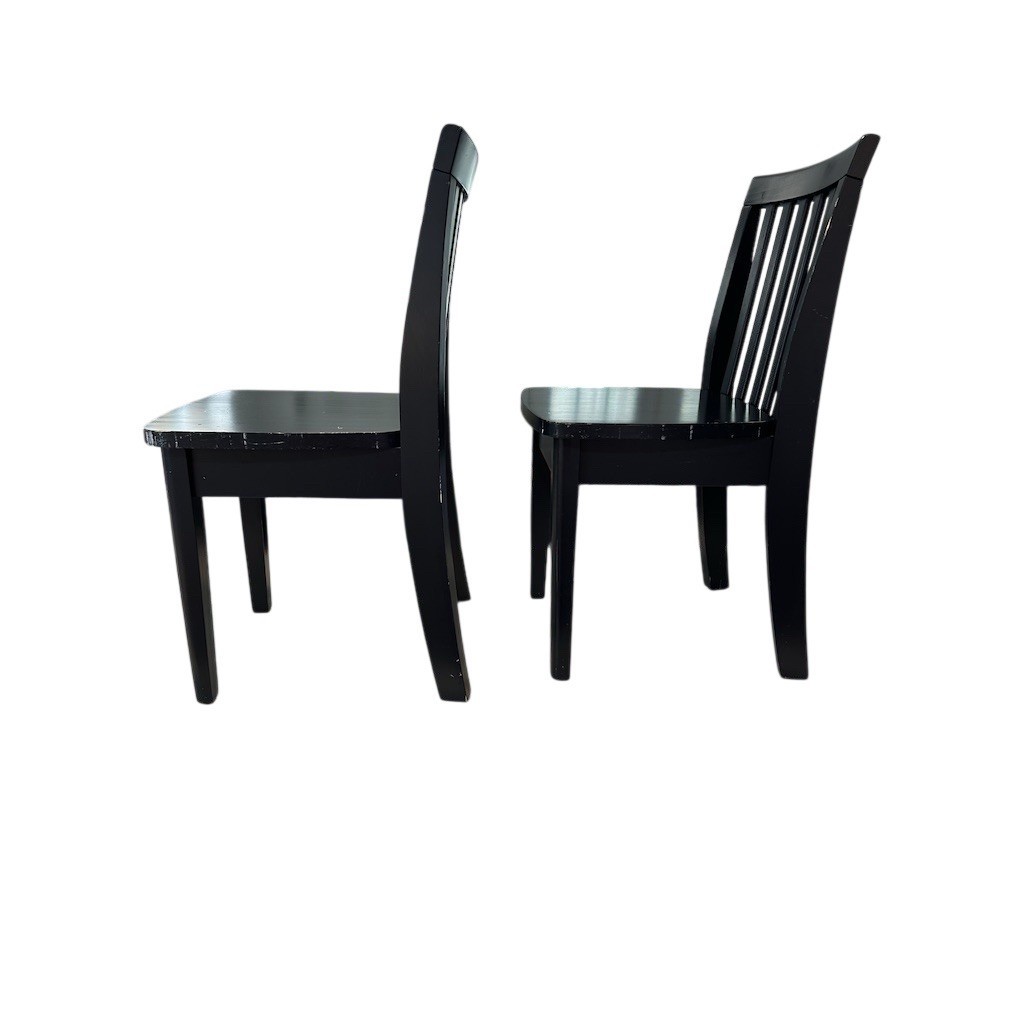 Pottery Barn Carolina Kids Chair Set of 2 Navy Slat-Back Wood Dining. $198 Orig.