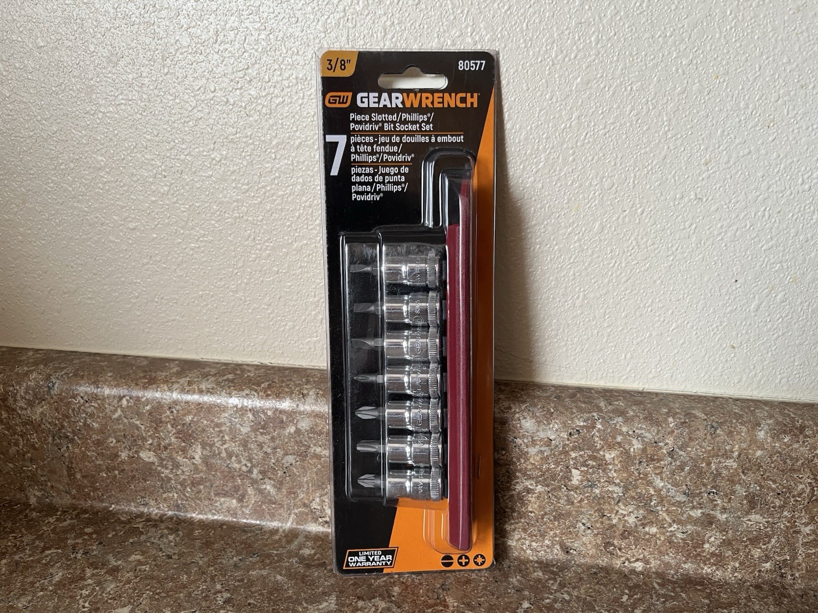 GEARWRENCH 7 Pc. 3/8" Drive Slotted/Phillips/Pozidriv Bit Socket Set 80577